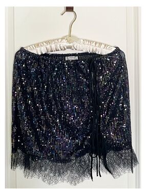 INTIMATELY | Sequin Lace Mini Skirt